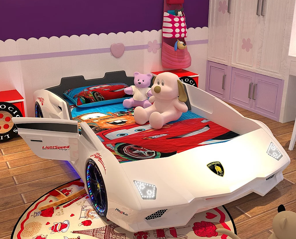 Toddler Motors LED LIGHT MUSIC BED with Bluetooth